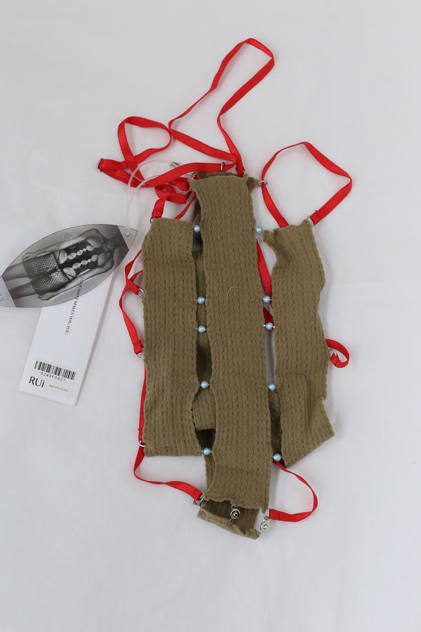 RUI semi-sheer thin strap jumpsuit RSS24SF06 Coffee coffee